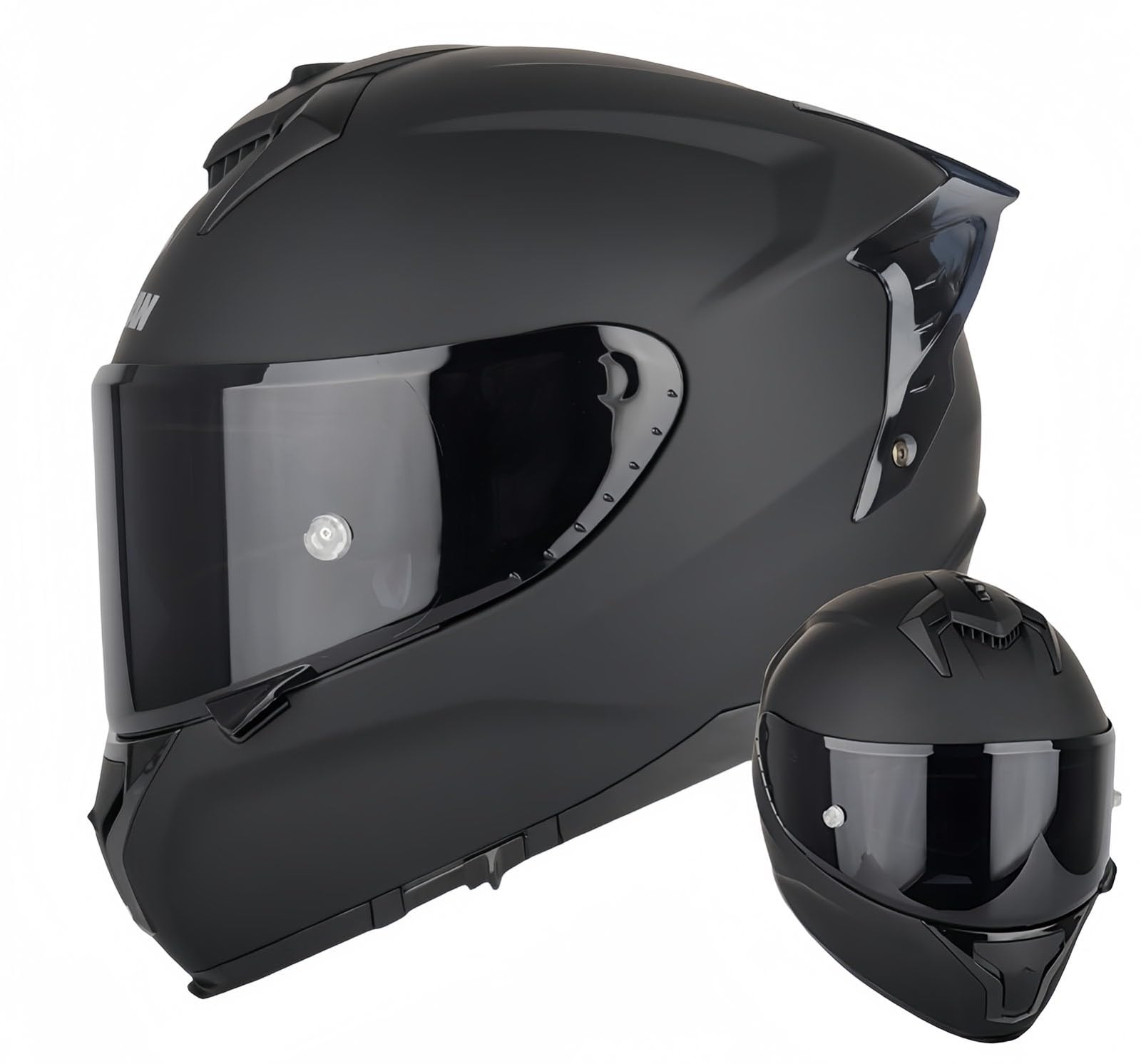 Modularer Integrierter Motorradhelm, ECE-Zugelassener Visier-Integral-Motorradhelm Antibeschlag-Motorrad-Rollerhelm Doppelspiegel Herren Damen Antikollisionshelm H,XXXL65-66CM