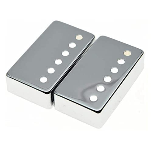 ZENGXUE 2 Stücke Gitarre Pickup Cover Messing Humbucker Pickup Abdeckungen Pole Abstand Passen Sie Die Meisten LP Guitar Black Humbucker Tonabnehmer Set (Color : Chrome)