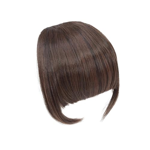 Pony Extension für Damen Pony-Haarverlängerung, Clip-in-Pony, hochwertiger synthetischer, flacher Pony mit Bügeln, 15,2 cm, vorderer Gesichts-Pony for Frauen und Mädchen, täglich Fringe Bangs(2-30)