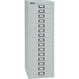 BISLEY MultiDrawer, 39er Serie, DIN A4, 15 Schubladen, Metall, 670 Kardinalrot, 38 x 27.9 x 86 cm