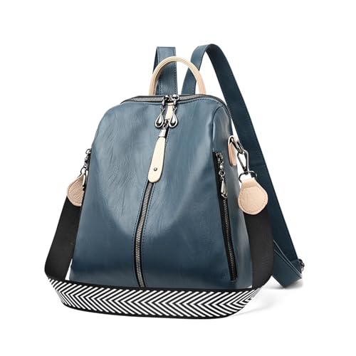 QSFZ NICHANGHUA Rucksack Frauen Weichen Rucksack Mode Weibliche Weiß Reise Rucksack Schule Rucksäcke for Mädchen Sac A Dos (Color : Blue, Size : 28x11x32cm)