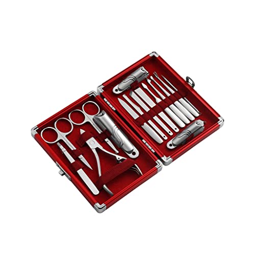 BONAD Zehennagelknipser 16-teiliger Nagelclipper Set Professionelle Pediküre Edelstahl Nagelsatz Schönheit Werkzeug Schönheitsset mit Tragekoffer Unisex Nagelknipser-Set (Color : B1)