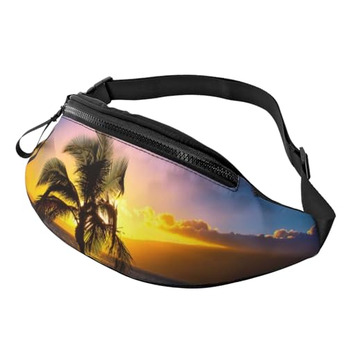 HSJFS Hawaii Strand-bedruckte modische Hüfttasche, verstellbarer Gürtel, lässige Brusttasche, Hawaii Beach, Einheitsgröße