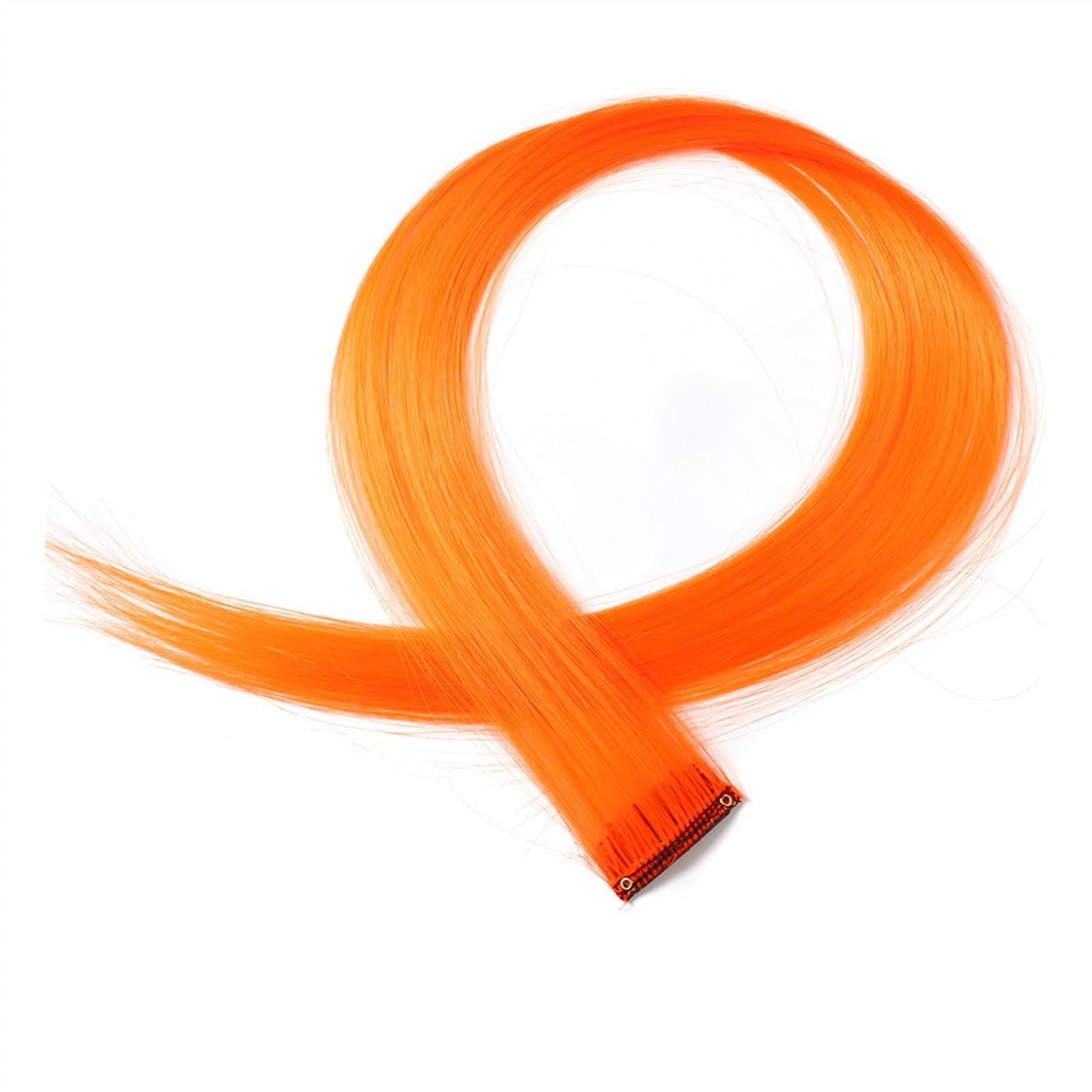 Clip-in-Haarverlängerungen Farbige Clip-in-Haarverlängerungen, 55,9 cm, Regenbogenfarben, lange, glatte Haarteile, Clip-in-Synthetik, Halloween, Cosplay, Mode, Party, Geschenk for Frauen und Mädchen C