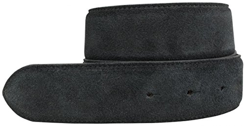 BELTINGER Wechselgürtel aus Veloursleder ohne Schnalle 4 cm | Druckknopf-Gürtel für Damen Herren 40mm | Wildleder-Gürtel 4cm | Schwarz 100cm