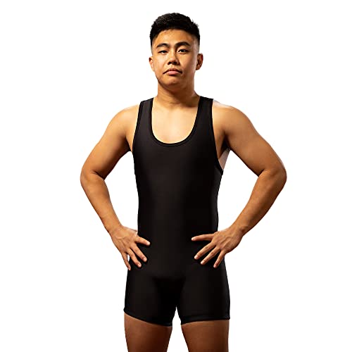 Matman Edge Lycra Stock Solid Singlet Wrestler 's Choice - Schwarz - Large