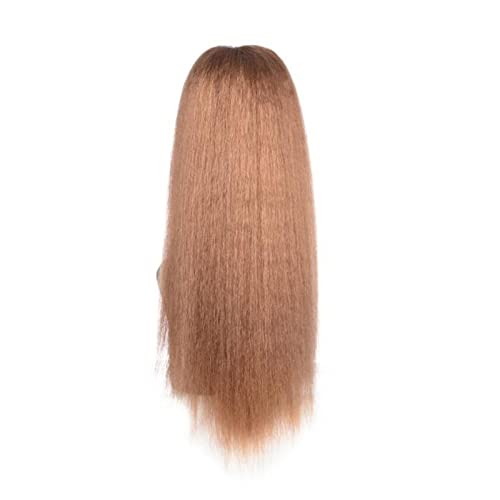 Pferdeschwanz Haarteil 16"-24" synthetischer Yaki-Pferdeschwanz mit Kordelzug, hitzebeständig, lange, verworrene, gerade, flauschige Pferdeschwanz-Verlängerungen, Clip-in-Haarteile for schwarze Frauen