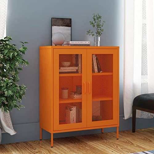 KLYEON Lagerschrank Orange 80x35x101,5 cm Stahl, Aufbewahrungsschränke & Schließfächer