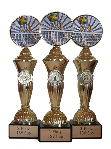 RaRu Volleyball-Pokale (3er-Serie) mit Wunschgravur