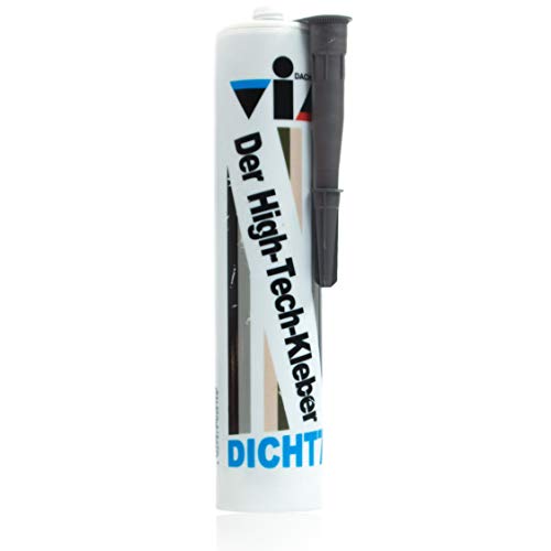 DICHT 7 Universal High-Tech Kleber á 310 ml/Kartusche in schwarz - Klebstoff & Dichtstoff für Metall, Glas, Kunststoff, Holz, Stein, Naturstein, Beton, Ziegel & Keramik - Haftstarker Spezialkleber