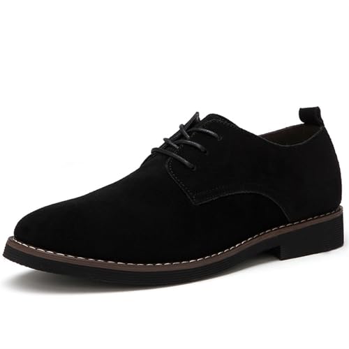 OTEB Atmungsaktive Low-Top-Business-Schuhe aus britischem Leder, Halbschuhe aus Leder, atmungsaktive Business-Schuhe, Klassische, lässige Oxford-Schuhe(Black,40 EU)