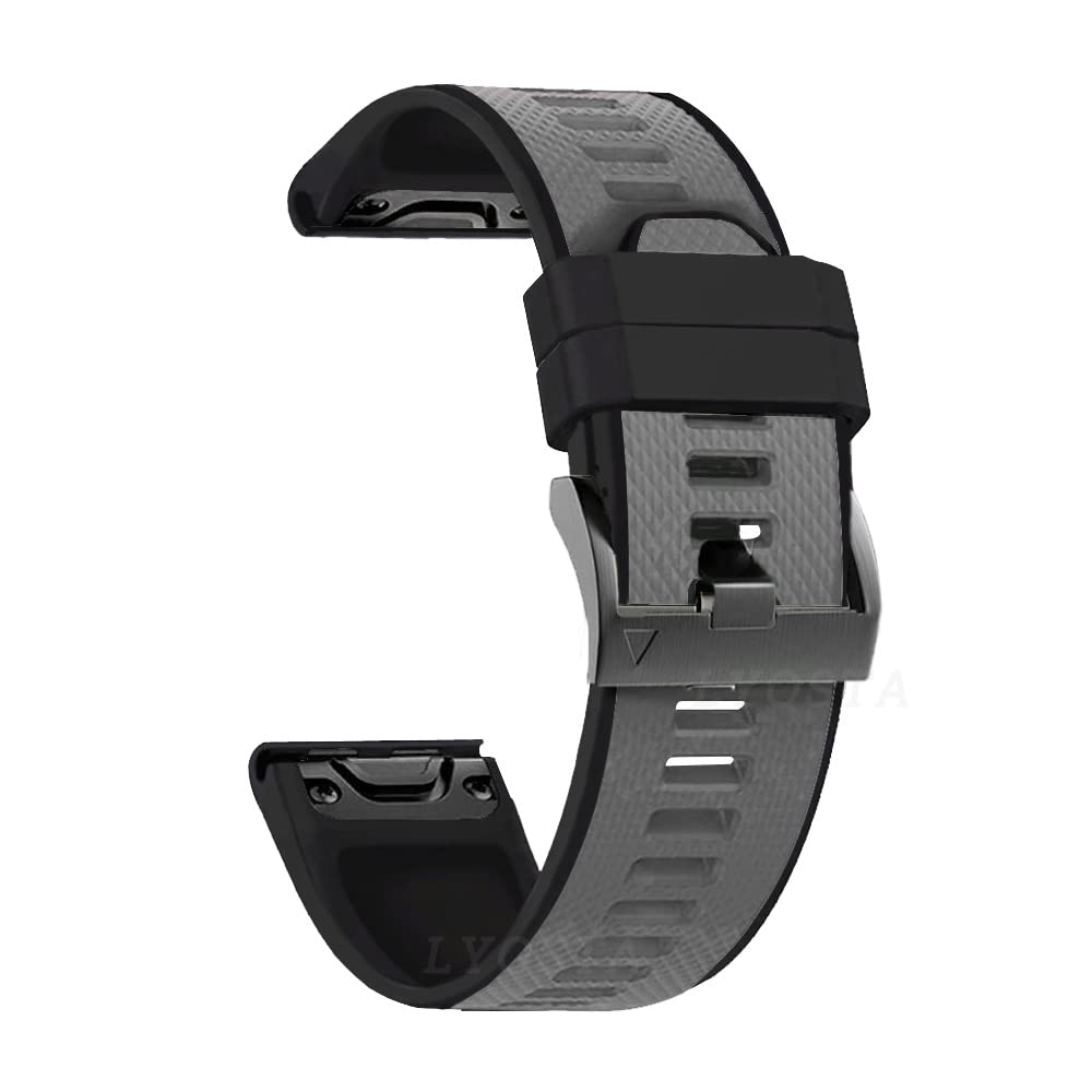 BANDKIT Silikon-Uhrenarmband mit Schnellentriegelung für Garmin Fenix 6, 6X, Pro, 5X, 5 Plus, 3HR, Fenix 7X, 7, Forerunner 935, 945 Smartwatch, 22mm Fenix 6 6 Pro, Achat