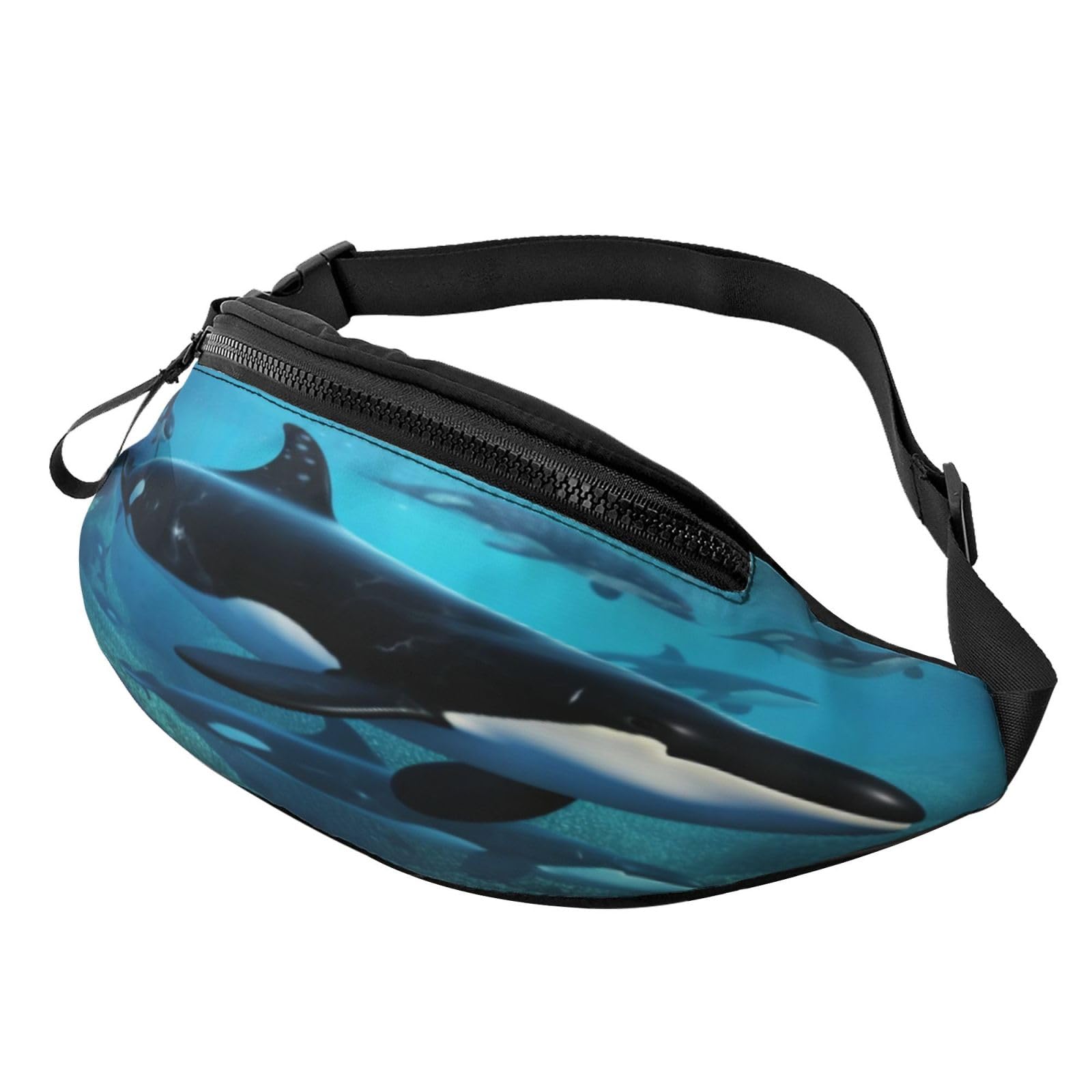 Bauchtasche mit Weihnachtsmann-Motiv, leichte Hüfttasche für Reisen und den täglichen Gebrauch, Killer Whales zum Schwimmen, Einheitsgröße