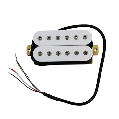 ZENGXUE 1 STÜCK E-Gitarre Doppelspule Humbucker Pickup Bridge/Hals Passive Pickup W/Höheneinstellschrauben Humbucker Tonabnehmer Set (Color : 50 Neck White)