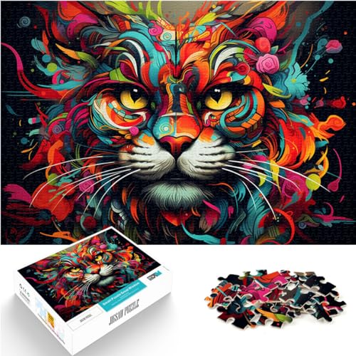 Puzzlespiel, Farbiger Löwe, Puzzle für Erwachsene, 1000 Teile, Holzpuzzle, Spaß für Aktivitäten zu Hause, Geburtstagsgeschenk, Reisegeschenk, 1000 Teile (50 x 75 cm)