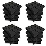 SICOSALT 24 Pack 30X30X5cm Akustik Schaum Platten, Abgeschrägte 9 Block Fliesen, Schall Platten Keile Schalldichte Schall Dämmung Absorbierend