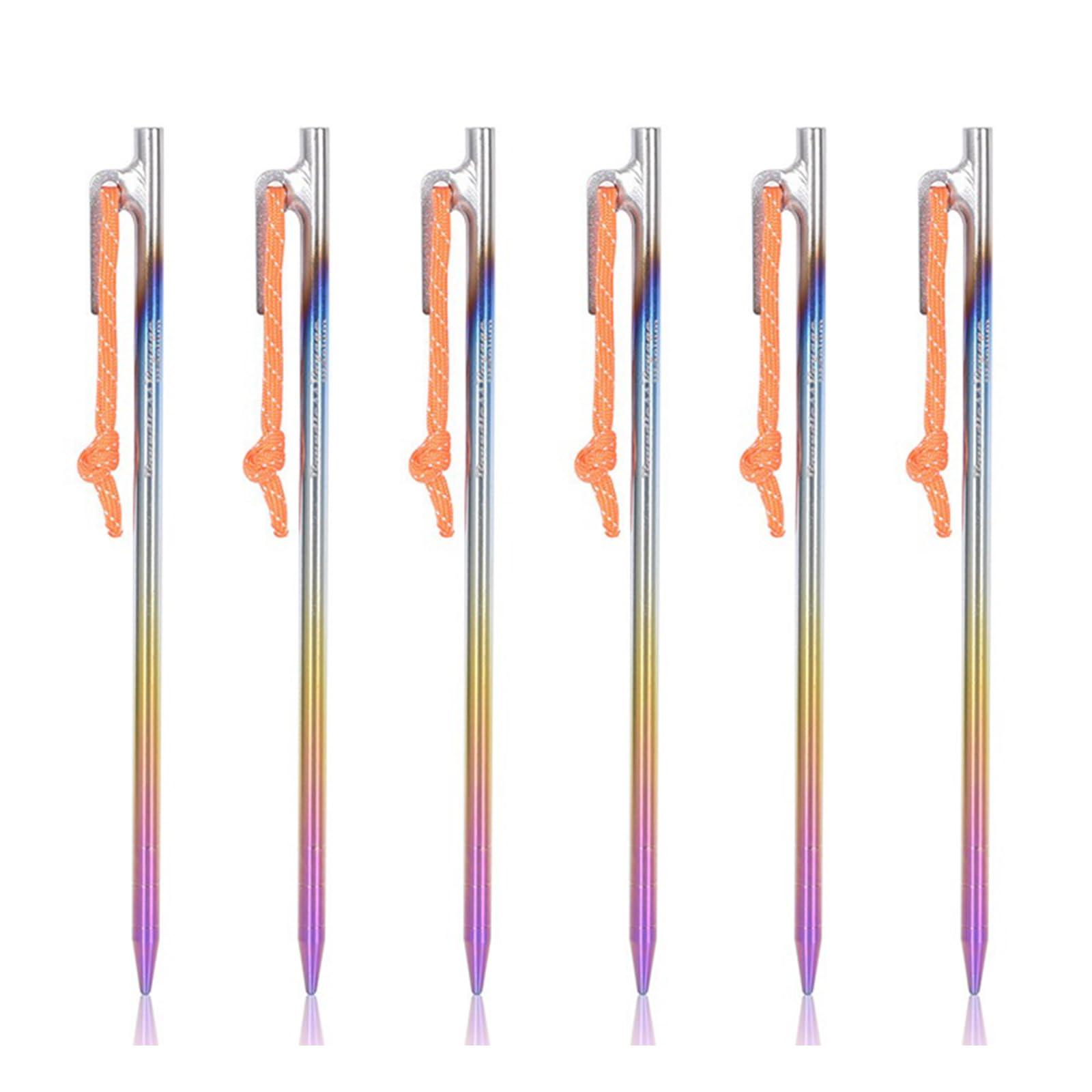LIbgiubhy Feste Spikes zur Unterstützung von Campingzelten, Vordach, Gartenhering, Zelt, Erdnapf, Titanlegierung, Campingzeltflor
