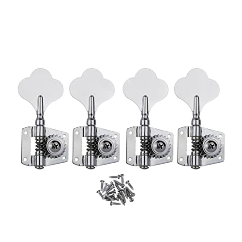 Eingestellt 4 STÜCK Bass-Maschinenköpfe 4R-Tuning-Tuner-Tuner Offener Gang Für Rechtshänder Bass Stimmwirbel Mechaniken (Color : Chrome)