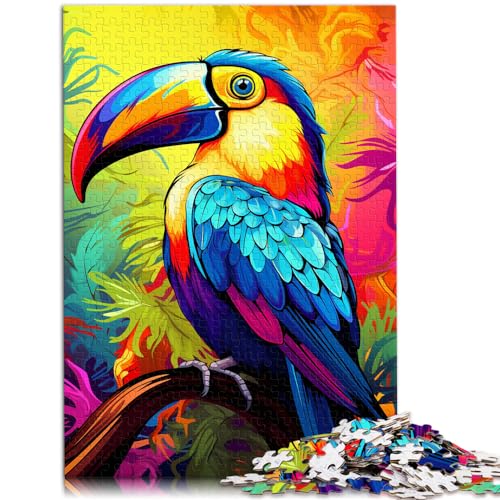 Puzzle-Geschenk, Malerei, bunter Tukan, 1000-teiliges Puzzle, Holzpuzzle, Spielzeug, Puzzle, Lernspiele, Stressabbau-Puzzle, 1000 Teile (50 x 75 cm)