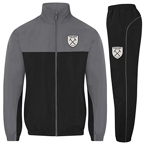 West Ham United FC - Herren Trainingsanzug - Jacke & Hose - Offizielles Merchandise - Geschenk für Fußballfans - Grau - XL