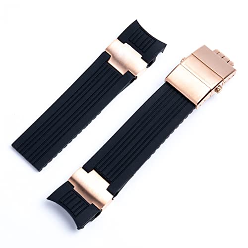 OPKDE Uhrenarmband für Ulysse Nardin, Taucher und Marine, wasserdicht, weiches Silikon-Gummi, 22 x 20 mm, Faltschließe, 22 mm, Achat