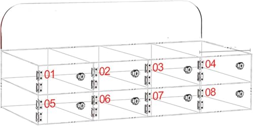 Handy-Schließfach, durchsichtige Handy-Aufbewahrungsbox aus Acryl mit Türschlössern und Schlüsseln, Wandmontage für Büro, Schule, Klassenzimmer, Fabrik, 8