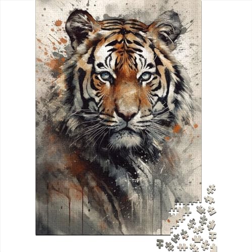 1000-teiliges Puzzle für Erwachsene und Teenager, Tiger, Holzpuzzle für Erwachsene, schwierige, anspruchsvolle Puzzles, 1000 Teile, 75 x 50 cm