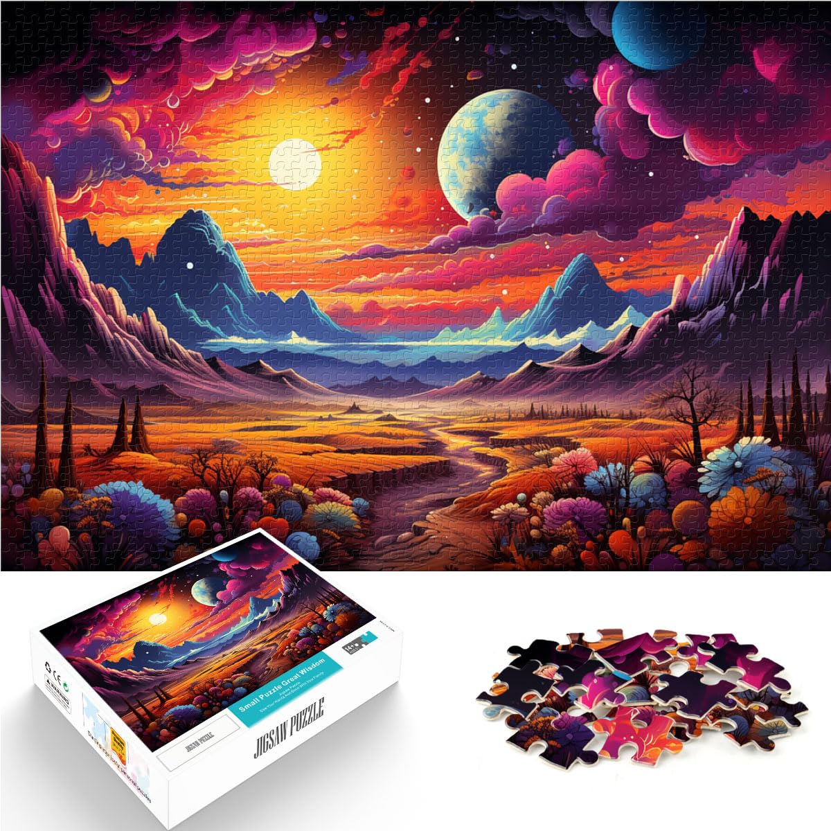 Puzzle-Geschenk, Fantasie-Farbkunst, Puzzle für Erwachsene, 1000-teiliges Puzzle, Holzpuzzle für anspruchsvolles Puzzlespiel und Familienspiel, 1000 Teile (50 x 75 cm)