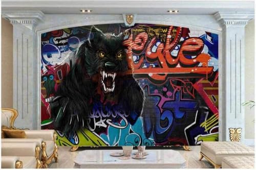 Handgezeichnetes Werwolf-Graffiti 3D Tapete Poster Restaurant Schlafzimmer Wohnzimmer Sofa TV Dekorative Wand-150cm×105cm