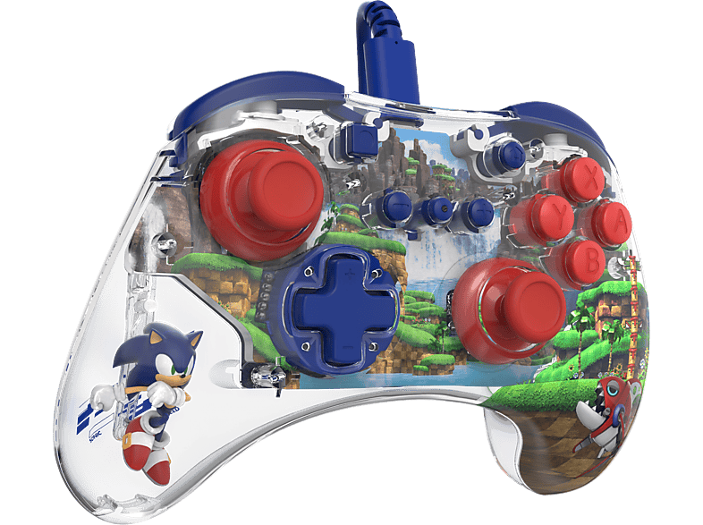 PDP LLC REALMz™ Wired: Sonic Gaming Controller Motiv: Green Hill Zone für Nintendo Switch, Switch OLED