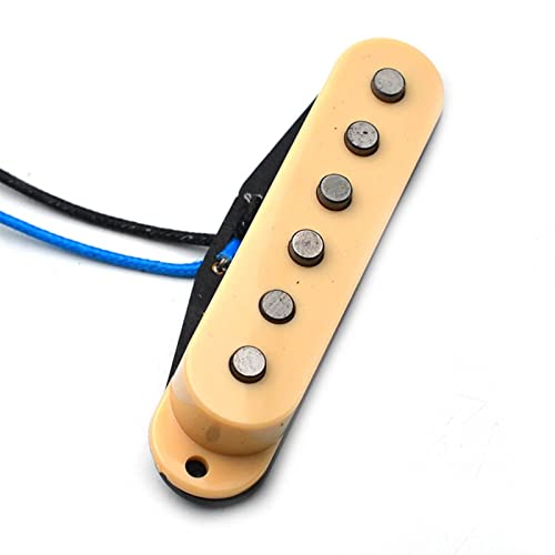 ZENGXUE ALNICO 5 SINGLE SPILL SPREETED TOP Faser Bobbin Pickup E-Gitarren-Pickup-Hals/Mittlere/Brücke 50/50 / 52mm Gelb Humbucker Tonabnehmer Set (Color : 52mm(Bridge))