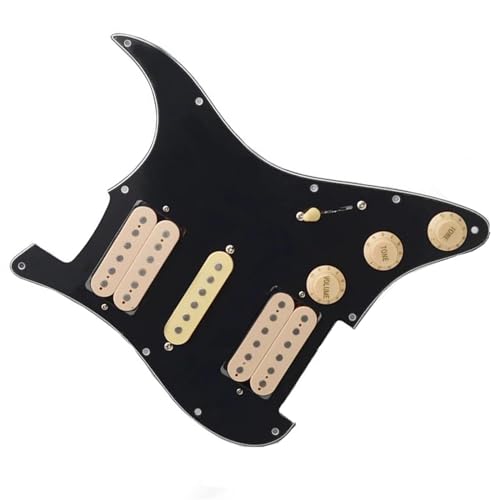 Standard-Pickguard-Tonabnehmer HSH-Schlagbrett für E-Gitarre, vorverkabelte, schwarze Schlagplatte (Color : 3)