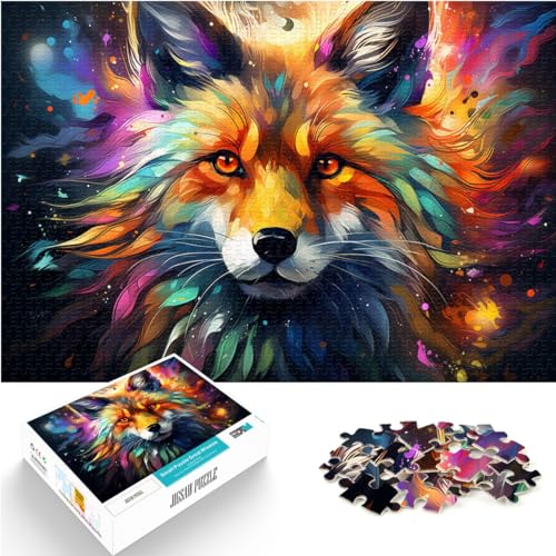 Puzzle Fantasie-Farbfuchs, 1000-teiliges Puzzle für Erwachsene, Holzpuzzle, Familienspiel, Stressabbau, schwieriges Herausforderungspuzzle, 1000 Teile (50 x 75 cm)