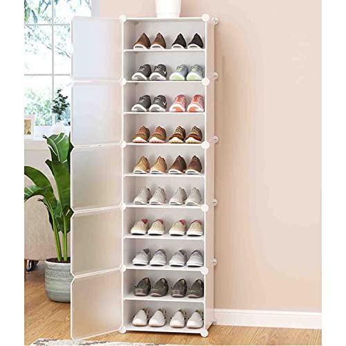 Vertikales Schuhregal, Schuhturm für den Eingangsbereich, vertikaler Schuh-Organizer, Schuh-Organizer für kleine Räume, platzsparend, stapelbare Schuhregale, Organizer-Schrankregale, 5 Größen und 2