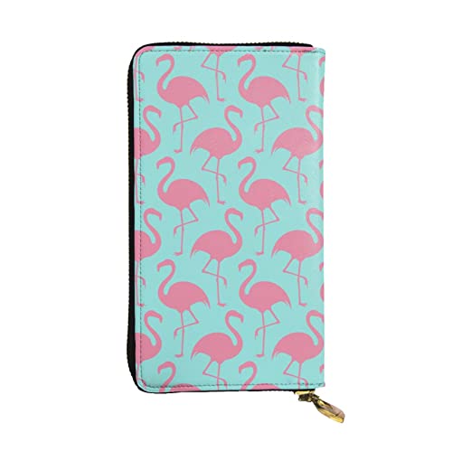 DMORJ Rosa Flamingo Leder Lange Clutch Geldbörse: 19 x 10 cm bequem leicht wasserdicht langlebig schönes Geschenk, Schwarz, Einheitsgröße, Schwarz , Einheitsgröße