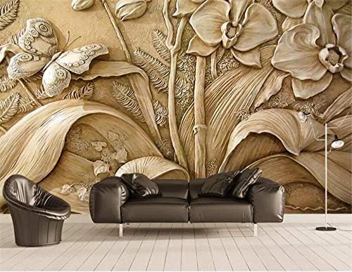 XLMING Vintage Schmetterling Kamee Floral Obstgarten Küche Esszimmer Arbeitszimmer Wohnzimmer TV Hintergrund Wand 3D Tapete-150cm×105cm