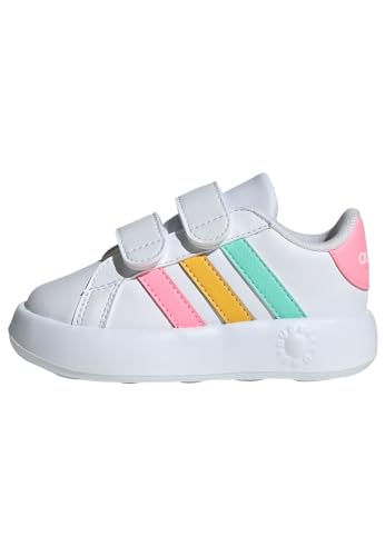 adidas Grand Court 2.0 Shoes Kids Schuhe, Cloud White/Pulse Mint/Beam Pink, 27 EU