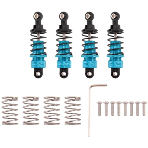 Torribala 4 StüCk RC Autos Aluminium Stoß DäMpfer Vorne & Hinten DäMpfer FüR TT-01 TT01 /TT02 M5 M6 1/10 RC Upgrade Teile Blau