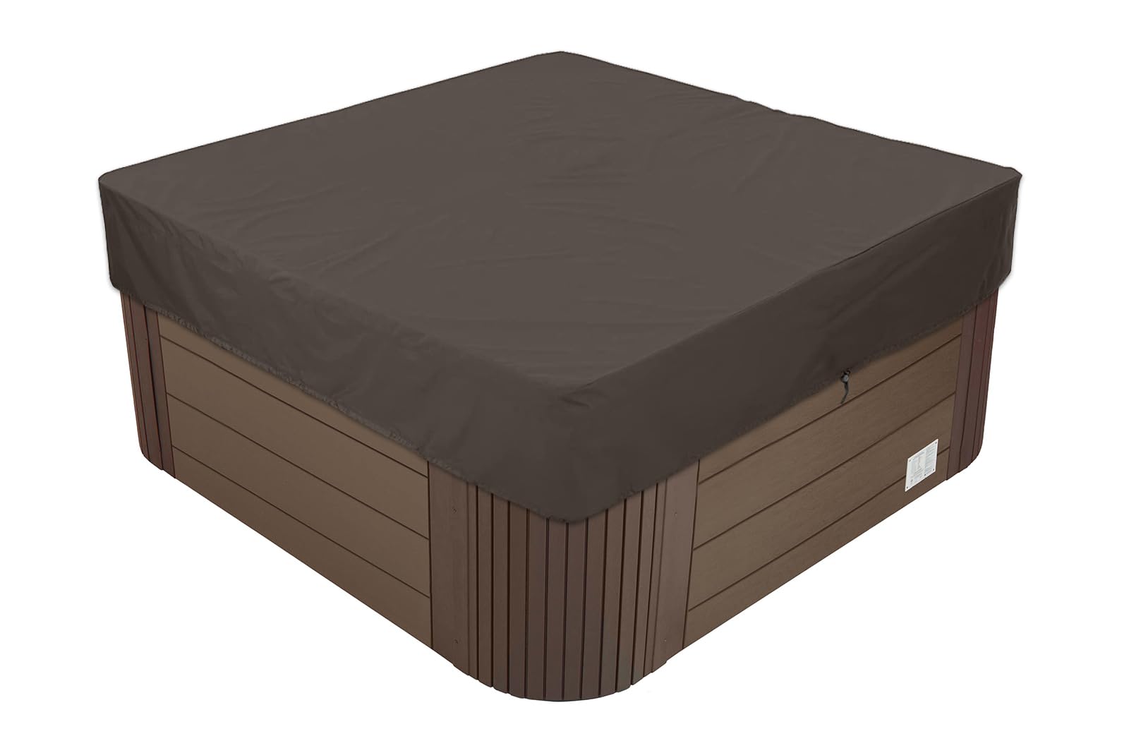 BaCover Outdoor Whirlpool Abdeckung, 210D Oxford-Gewebe Wasserdicht UV-Schutz Spa Hot Tub Pool Abdeckun Quadratische Pool Schutzabdeckung,Kaffee,231x231x30cm