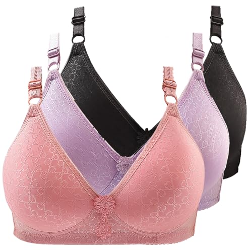 CSHE 3er Pack BH Damen ohne Bügel Push Up Sport BH Weich Und Bequem Bustier Frauen Starker Halt Große Größen Bra Yoga Sports-BHS Fitness Dessous für Alltag