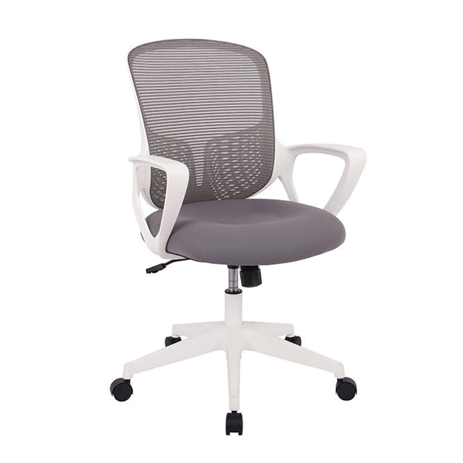 Bürostuhl Ergonomischer Bürostuhl aus Netzstoff mit mittlerer Rückenlehne, ergonomischem, drehbarem Schreibtisch-Bürostuhl mit Armlehnen und Lordosenstütze, höhenverstellbar, PC-Arbeitsstühle Schreibt