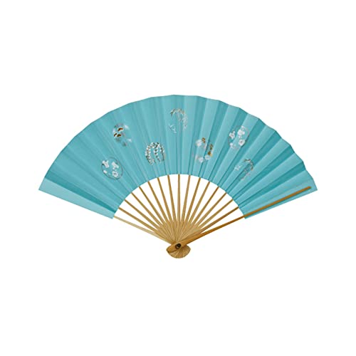 YIHANSS Fan-Geschenkbox, hochwertiger handgefertigter Jade-Bambus-Sommerventilator, tragbarer Kühlventilator, chinesischer Wind-Faltventilator (Farbe: Khaki)