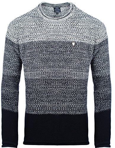 Carisma Herren - Strickpullover 7398 Streetwear Menswear Autumn/Winter Knit Knitwear Sweater CRSM CARISMA Fashion, Größe M, Farbe Navy