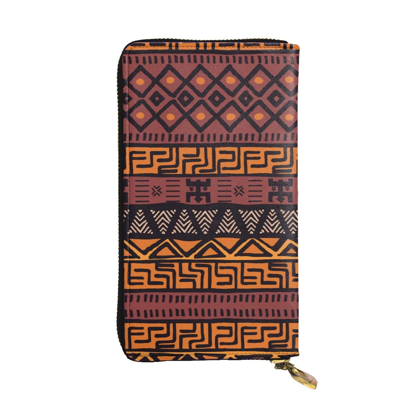 DMORJ Afrikanisches Schlammtuch Tribal Leder Lange Clutch Brieftasche: 19 x 10 cm bequem leicht wasserdicht langlebig schönes Geschenk, Schwarz, Einheitsgröße, Schwarz , Einheitsgröße