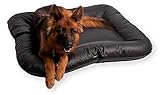 E-dogbed Strapazierfähiges Hundebett aus Kunstleder Hundematratze Ella Hundesofa Hundekissen Hundematratze Hundeliege Tierkissen Farbe und Größe wählbar von M bis XL (L - 110x90 cm, Schwarz)