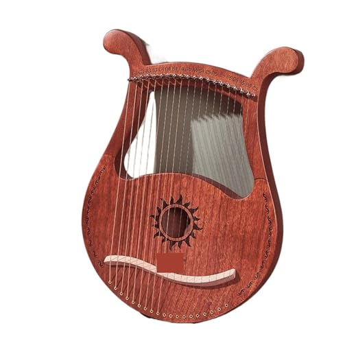 Lyra 19 Saiten Lyra Harfe Klavier Lyra Harfe 19 Saiten Mahagoni Musikinstrument Mit Ersatz Saiten Aufbewahrungstasche Lyra Harfe(Color:Dark Wood)