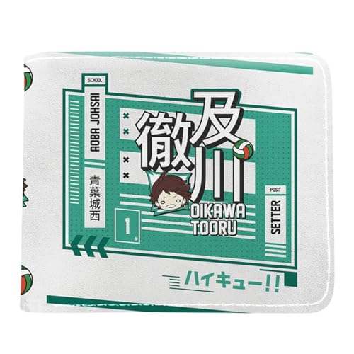 RYNDEX Haiky-uu!! Kartenetui Anime, Zweifach Gefalteter Geldbörse Klein, PU Leather Geldbörse Brieftasche Wallet(Color:Multicolor 11)