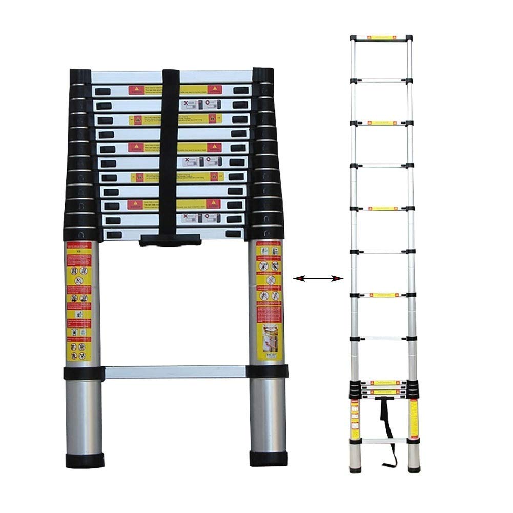 Leitern, Teleskopleiter, robuste ausziehbare Aluminiumleiter für Zuhause, Loft, Büro, Mehrzweck-Teleskopleiter, hohe, rutschfeste Leiter, 3,2 m/10,5 Fuß, 3,2 m/10,5 Fuß (3,8 m/12,5 Fuß 3,8 m/12,5