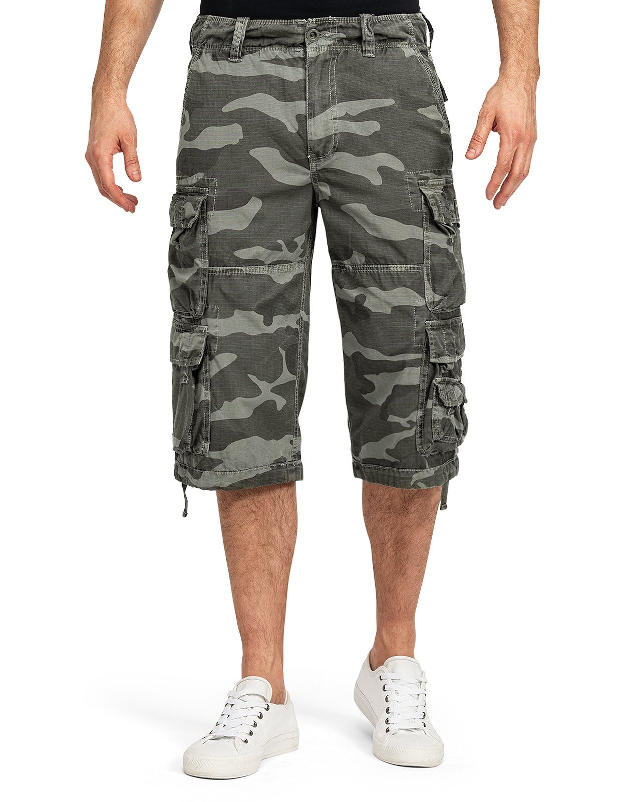 Jet Lag Herren Cargo Shorts FW-011, Farbe:Grey Camo, Größe:W34