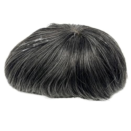 Männer Toupet Neu Schweizer Spitze-Menschenhaar Spitze Um Pu Perücke for Männer Unsichtbarer Haaransatz Toupet 130% Perücken Toupet Haar(1B40#)